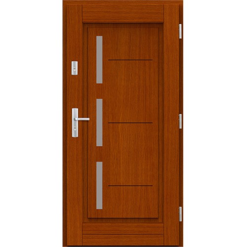 Drzwi zewnętrzne drewniane ramowe Agmar-Ambre