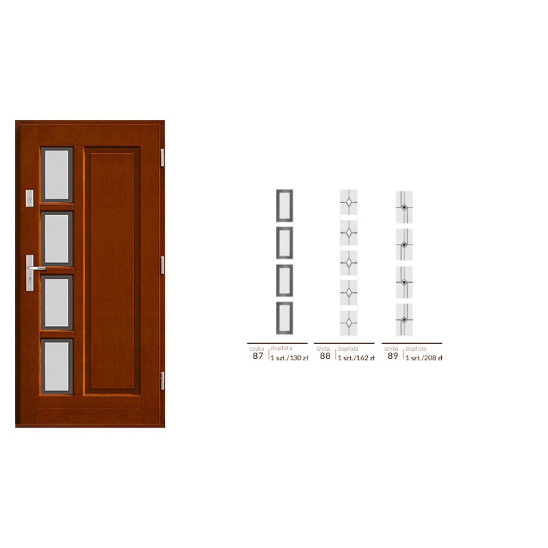 Drzwi zewnętrzne drewniane  ramowe Agmar-Aspera